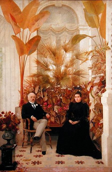 Couple In A Conservatory by Georges Croegaert